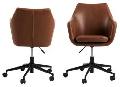 Bureaustoel Novan Kunstleder - Bruin -Collectie Slaapkamermeubels 0000086938 2 6386
