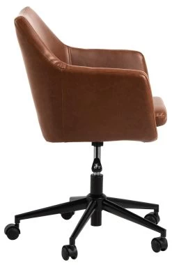 Bureaustoel Novan Kunstleder - Bruin -Collectie Slaapkamermeubels 0000086938 3 38c0