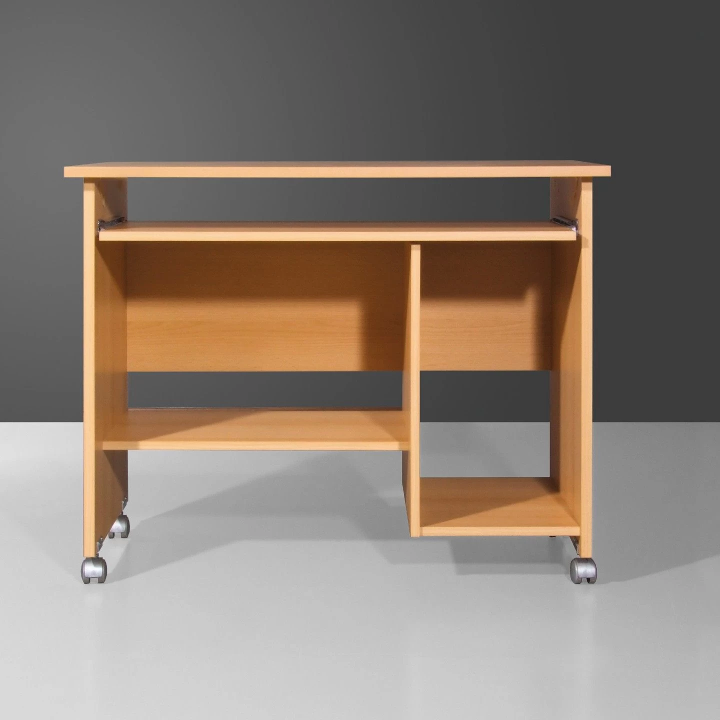 Bureau Norbert 90cm Met Wieltjes - Beuk 3 Bureau Norbert 90cm Met Wieltjes - Beuk
