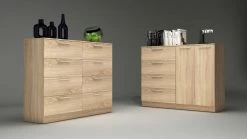 Commode Ramos 4 Laden & 2 Deuren - Eik -Collectie Slaapkamermeubels 1032ROBLE 1033ROBLE 001 7576