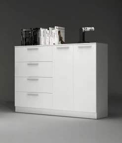 Commode Ramos 4 Laden & 2 Deuren - Wit -Collectie Slaapkamermeubels 1033BLANCO 000a 591d