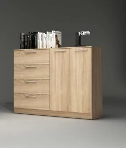 Commode Ramos 4 Laden & 2 Deuren - Eik -Collectie Slaapkamermeubels 1033ROBLE 000b dccb