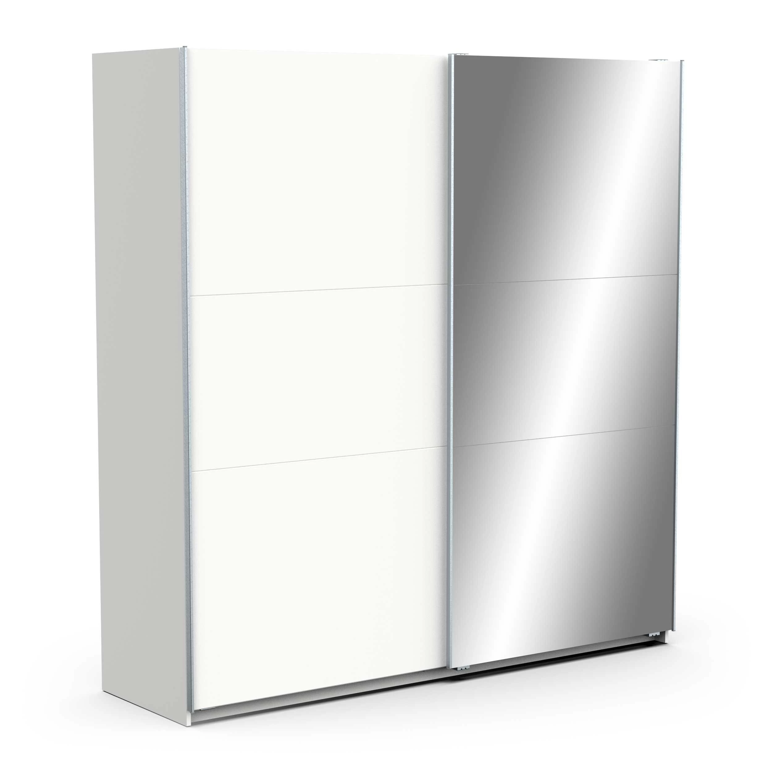 Garderobekast Spectre 195cm Met Schuifdeuren En Spiegel - Mat Wit 10 Garderobekast Spectre 195cm Met Schuifdeuren En Spiegel - Mat Wit - Afbeelding 8