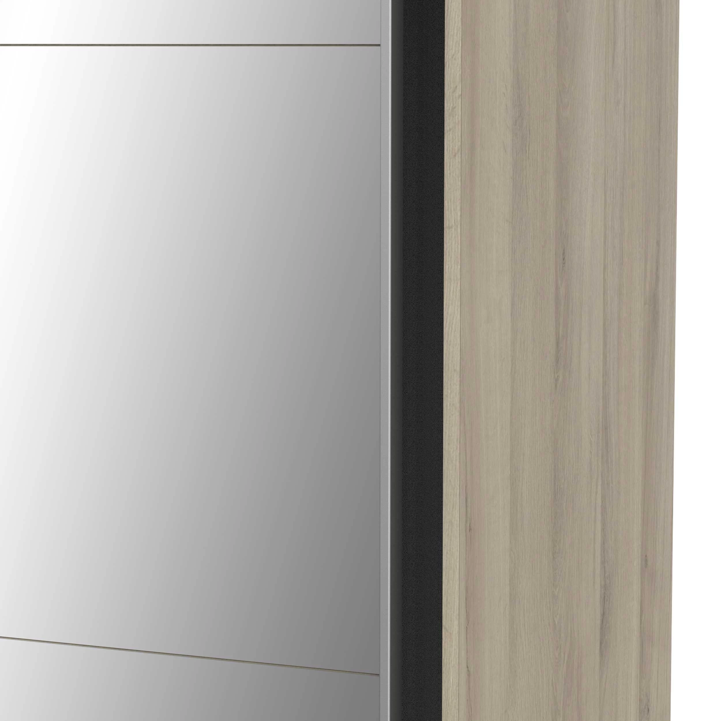 Garderobekast Spectre 178cm Met Schuifdeuren En Spiegel - Eikdecor 5 Garderobekast Spectre 178cm Met Schuifdeuren En Spiegel - Eikdecor - Afbeelding 3