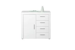 Commode Krups 94cm Met 1 Deur & 4 Lades - Wit -Collectie Slaapkamermeubels 19606020 12 c9cc