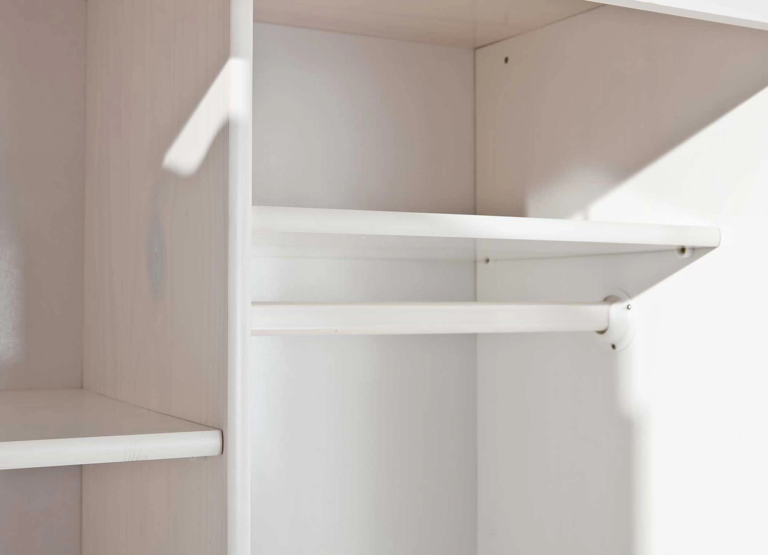 Kledingkast Bastian 104cm Met 2 Deuren - Wit 5 Kledingkast Bastian 104cm Met 2 Deuren - Wit - Afbeelding 3