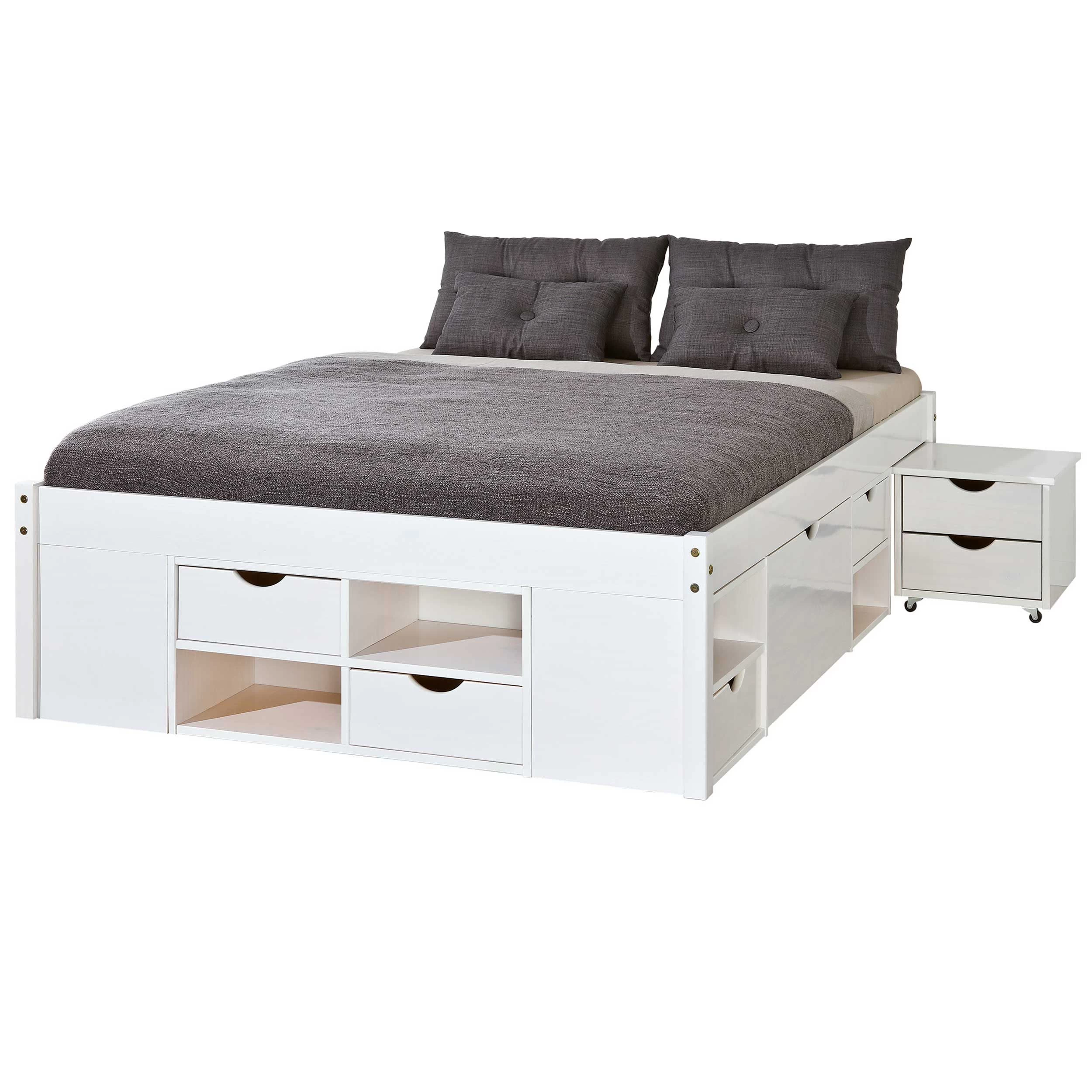 Bed Xavier 140x200cm Met Opbergruimte - White Wash 15 Bed Xavier 140x200cm Met Opbergruimte - White Wash - Afbeelding 13