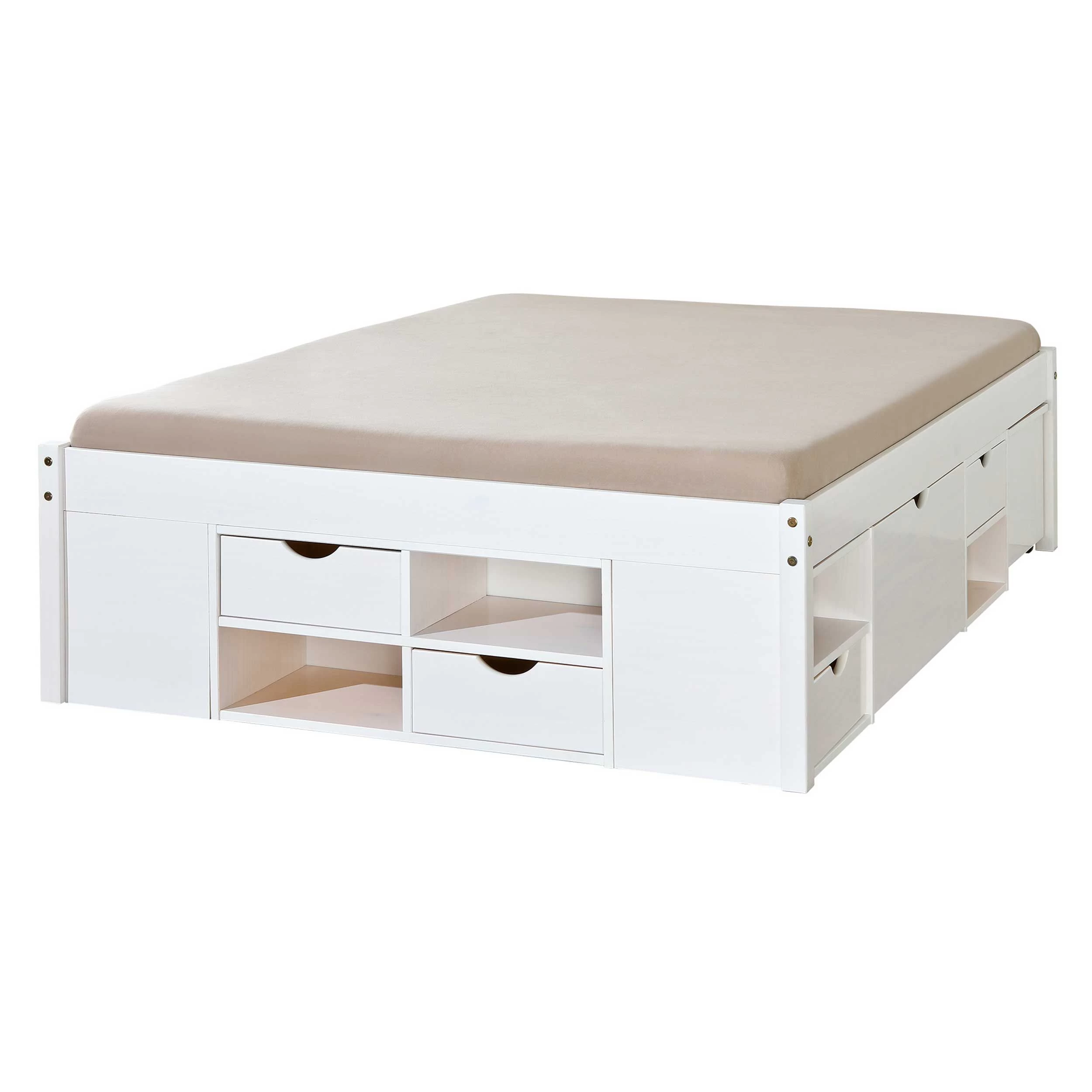 Bed Xavier 140x200cm Met Opbergruimte - White Wash 8 Bed Xavier 140x200cm Met Opbergruimte - White Wash - Afbeelding 6