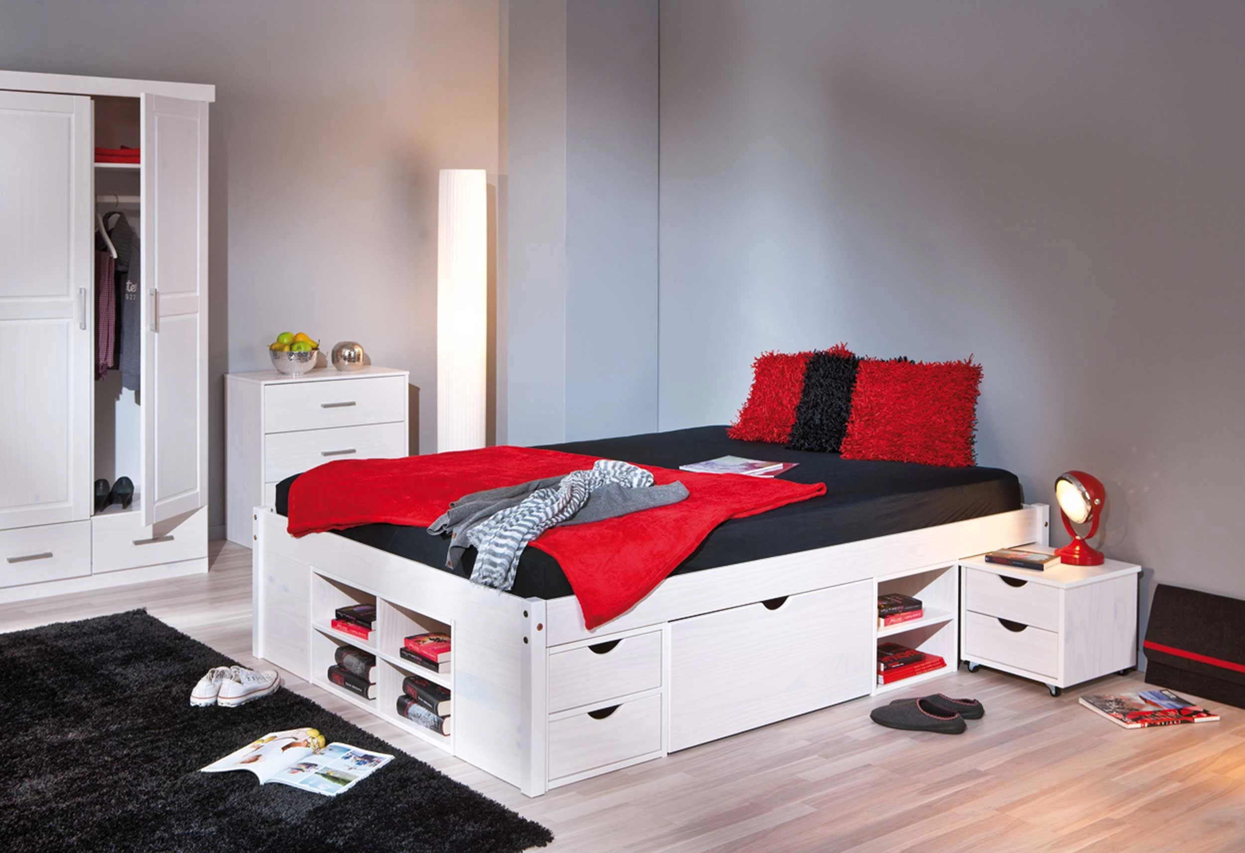 Bed Xavier 140x200cm Met Opbergruimte - White Wash 10 Bed Xavier 140x200cm Met Opbergruimte - White Wash - Afbeelding 8