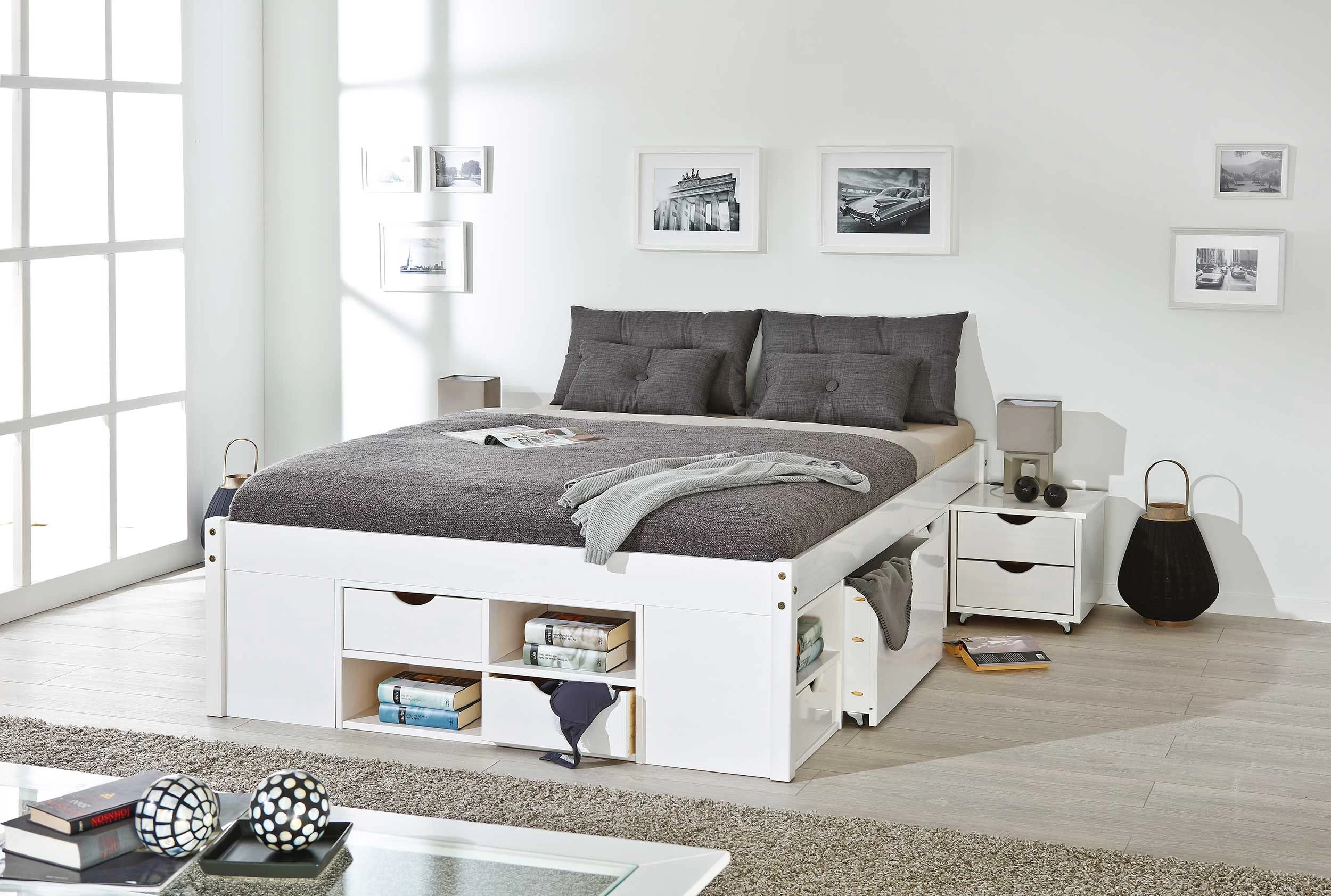 Bed Xavier 140x200cm Met Opbergruimte - White Wash 14 Bed Xavier 140x200cm Met Opbergruimte - White Wash - Afbeelding 12