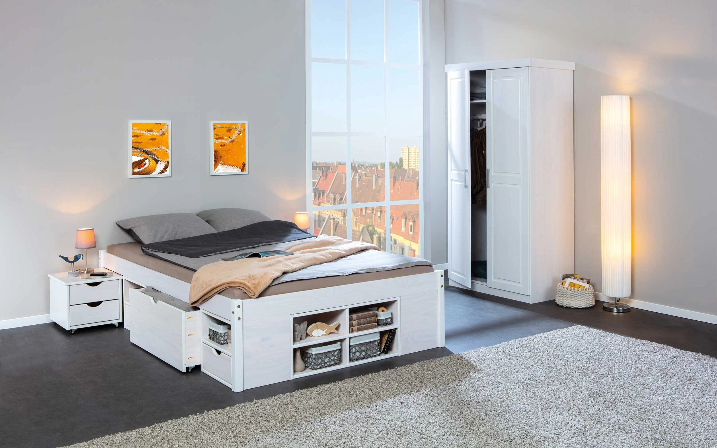 Bed Xavier 140x200cm Met Opbergruimte - White Wash 13 Bed Xavier 140x200cm Met Opbergruimte - White Wash - Afbeelding 11