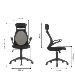 Bureaustoel Thille-matzwarte Mesh Stof/matzwarte Stof -Collectie Slaapkamermeubels 20900240 36 6f0a