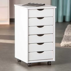 Ladeblok Lena Met Wieltjes - Wit