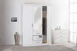 Kledingkast Geraldo 140cm Met 3 Deuren & Spiegel - Wit -Collectie Slaapkamermeubels 20900930 10 c9ac