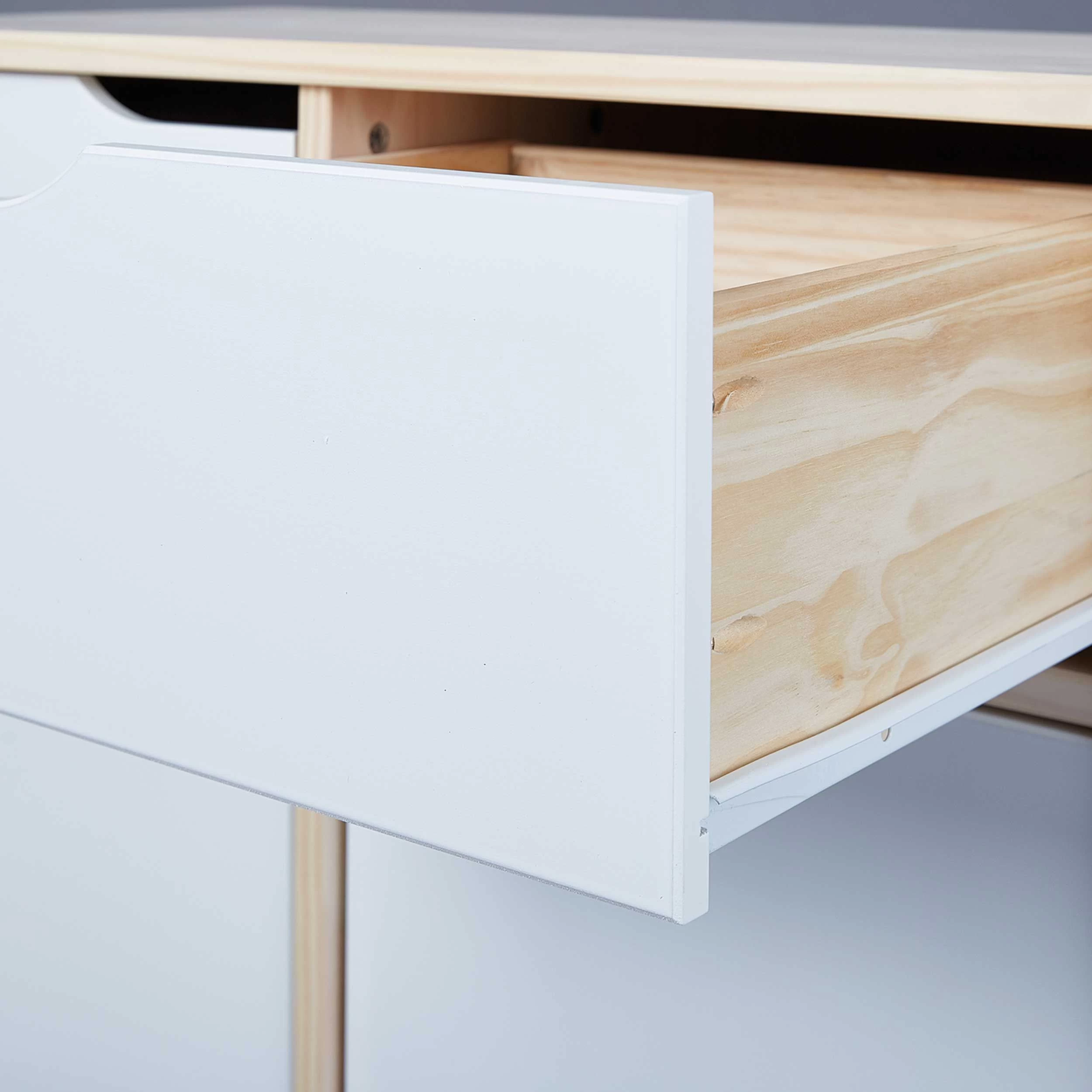 Commode Eidur 80cm 2 Deuren & 2 Lades - Natuur/wit 10 Commode Eidur 80cm 2 Deuren & 2 Lades - Natuur/wit - Afbeelding 8