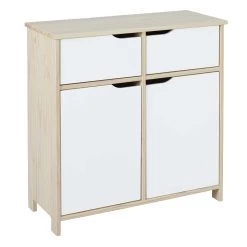 Commode Eidur 80cm 2 Deuren & 2 Lades - Natuur/wit