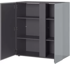 Commode Mussa 2 Deuren 94 Cm - Grafiet/zilvergrijs -Collectie Slaapkamermeubels 2526 587 pe open a cut f11a