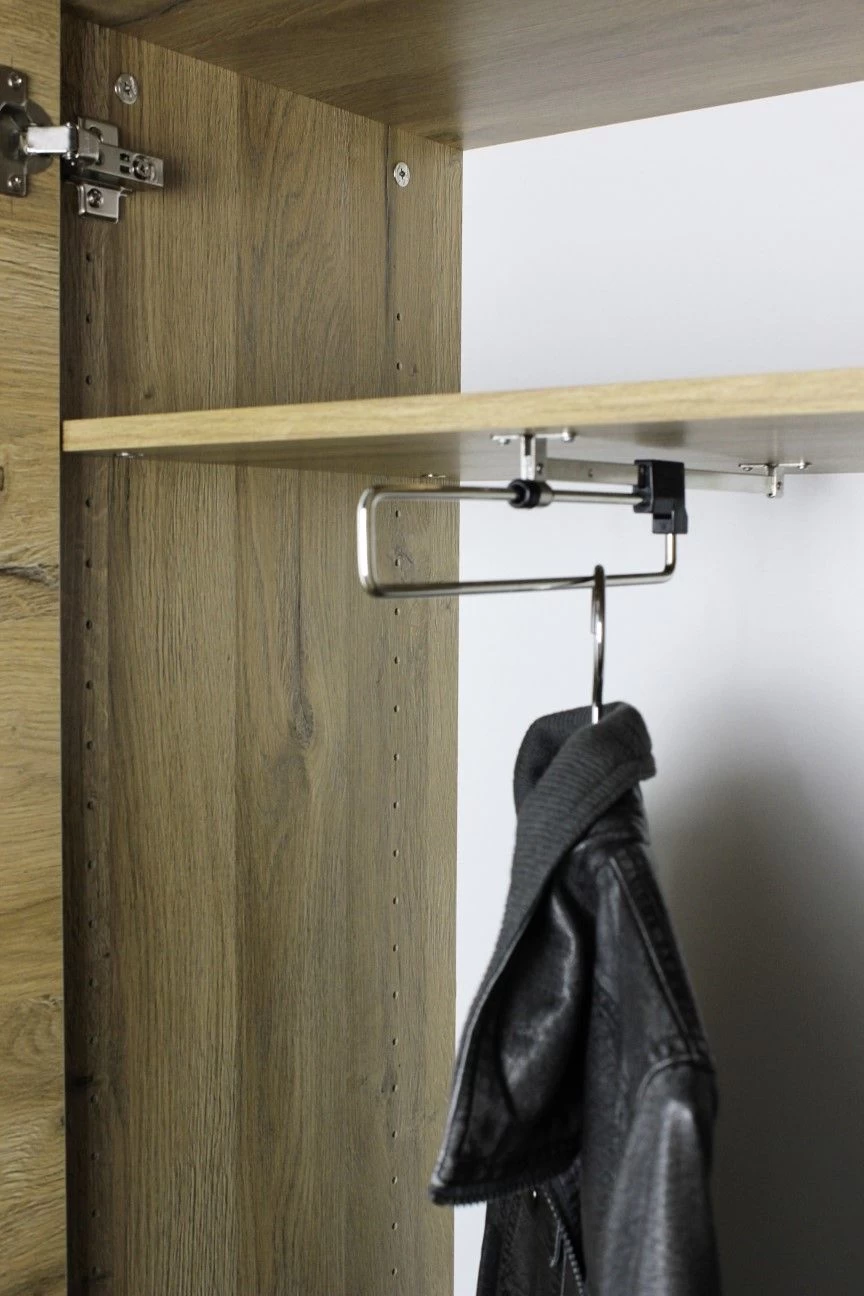 Garderobekast Beck 2 Deuren 60 Cm - Eik/grafiet 4 Garderobekast Beck 2 Deuren 60 Cm - Eik/grafiet - Afbeelding 2