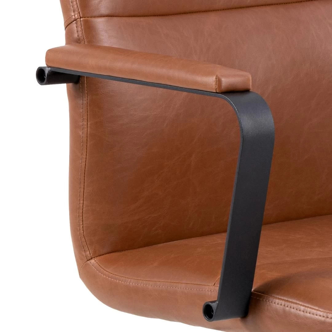 Bureaustoel Flora - Draaibaar, Kantelbaar En Soft Brake - Cognac 4 Bureaustoel Flora - Draaibaar, Kantelbaar En Soft Brake - Cognac - Afbeelding 2