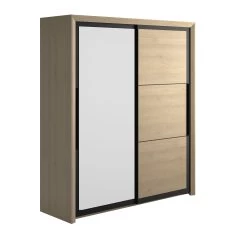 Kledingkast East Met 2 Schuifdeuren En Spiegel - Kastanje -Collectie Slaapkamermeubels 2 BRUGGE CH3H MH3H 05 1H3H219 02 c0b1