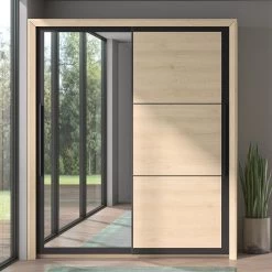 Kledingkast East Met 2 Schuifdeuren En Spiegel - Kastanje