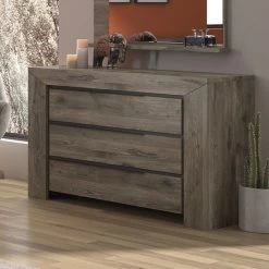 Commode East 3 Lades - Donkere Eik