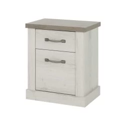 Nachtkastje Mona 1 Lade 1 Deur - Gebleekte Helvezia Eik