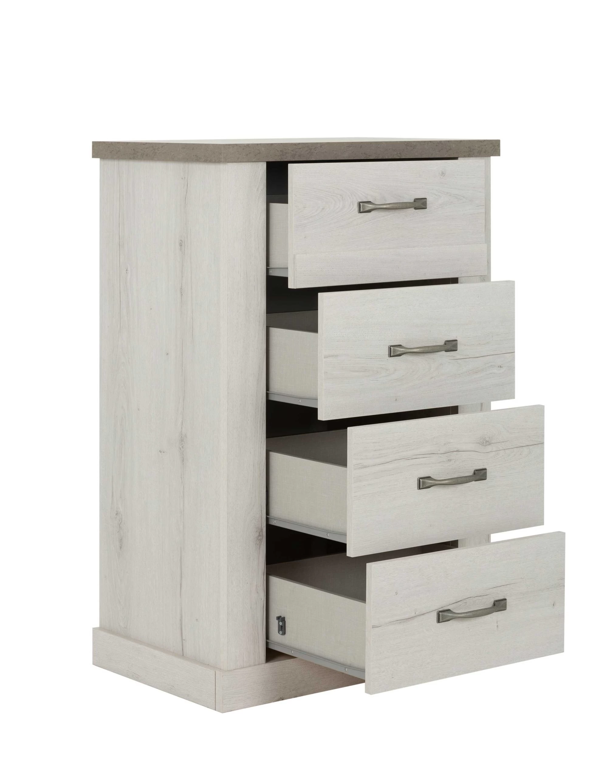 Ladekast Mona 4 Lades - Gebleekte Helvezia Eik 4 Ladekast Mona 4 Lades - Gebleekte Helvezia Eik - Afbeelding 2