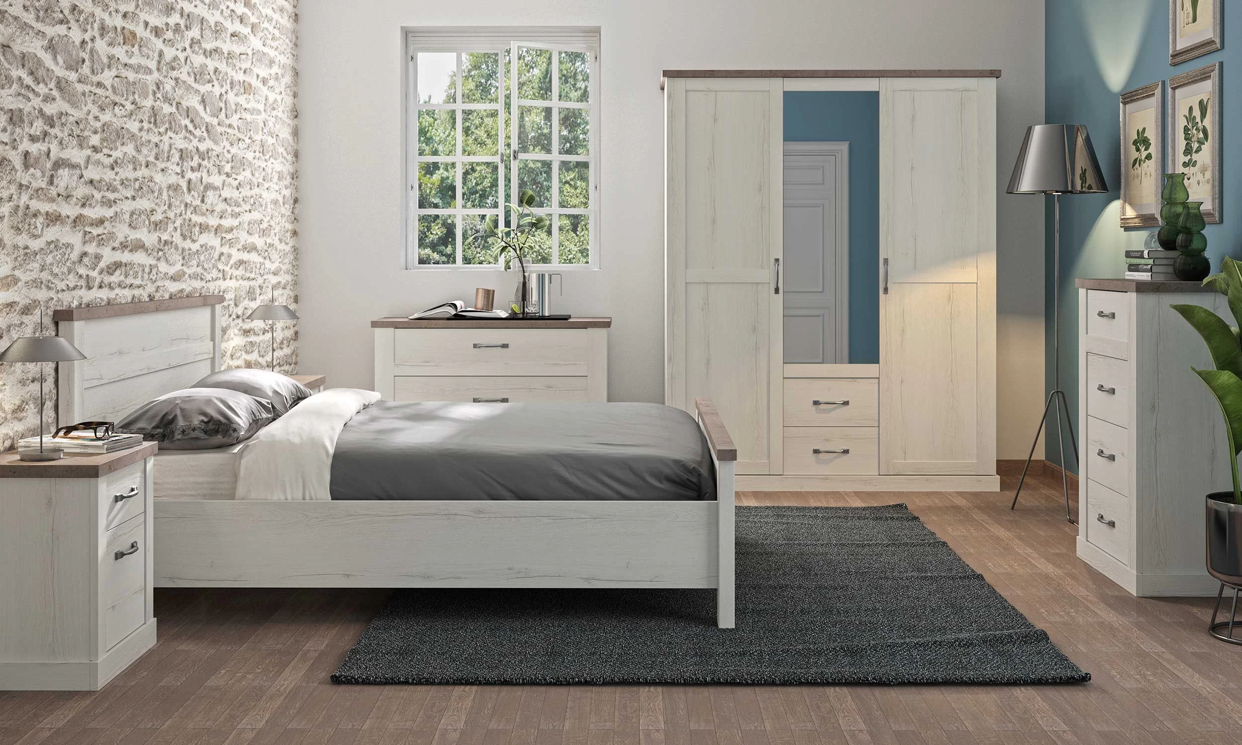 Tweepersoonsbed Mona 160x200 - Gebleekte Helvezia Eik 5 Tweepersoonsbed Mona 160x200 - Gebleekte Helvezia Eik - Afbeelding 3