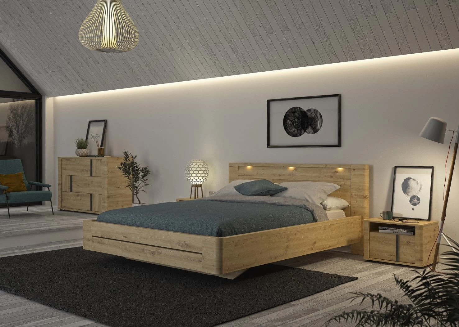 Bed Attitude 140x190 - Eik 4 Bed Attitude 140x190 - Eik - Afbeelding 2