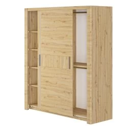 Kledingkast Attitude 191cm Met 2 Deuren & Spiegel - Eik -Collectie Slaapkamermeubels 2 CONFIDENCE CH2T MH2T 05 1H2T200 03 bed8