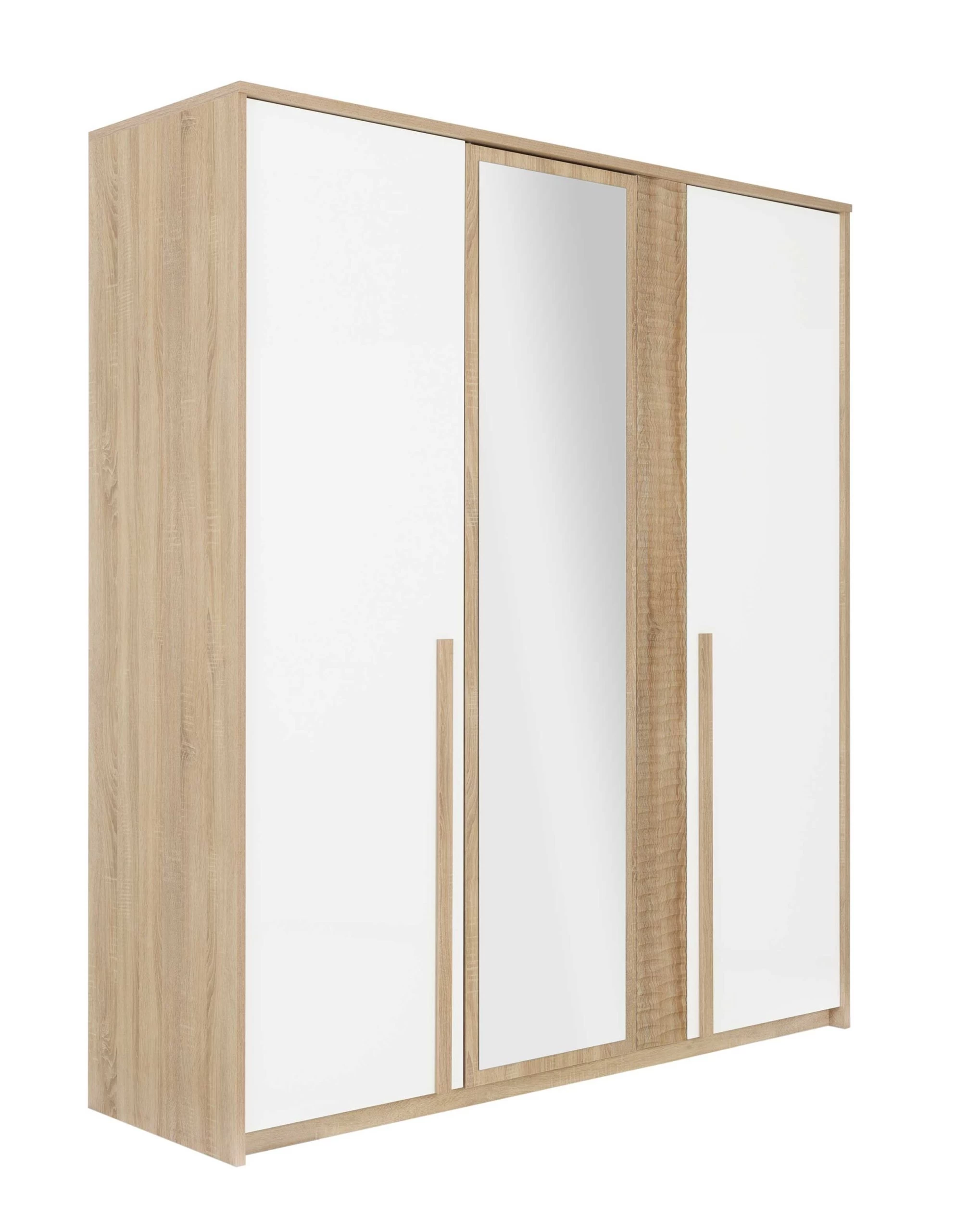 Kledingkast Alto 197cm , 3 Deuren - Sonoma Eik/wit 5 Kledingkast Alto 197cm , 3 Deuren - Sonoma Eik/wit - Afbeelding 3