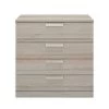 Commode Cody 4 Lades - Lichtgrijze Eik -Collectie Slaapkamermeubels 2 CYRUS CH0H MH0K 1H0H160 03 2f3c
