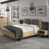 Bed Marzano 140x190cm Met Twee Nachttafeltjes - Helvezia Eik -Collectie Slaapkamermeubels 2 MIMIZAN CH3C MH3C 05 A 01 b1af
