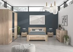 Nachtkastje Oberon Met Lade - Eik/wit -Collectie Slaapkamermeubels 2 OLERON CH3E MH3E 05 A 01 7b39