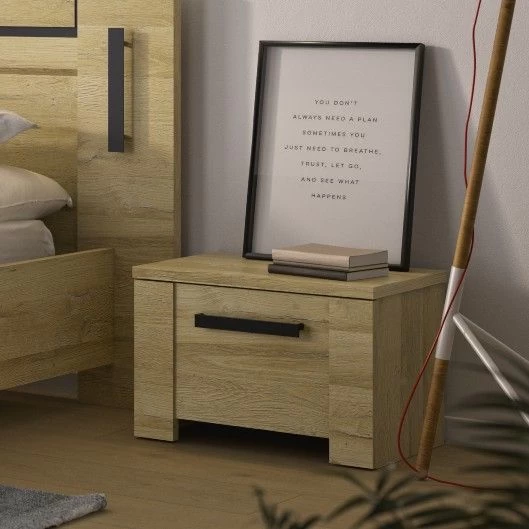 Nachtkastje Soren Met Lade - Eik 3 Nachtkastje Soren Met Lade - Eik
