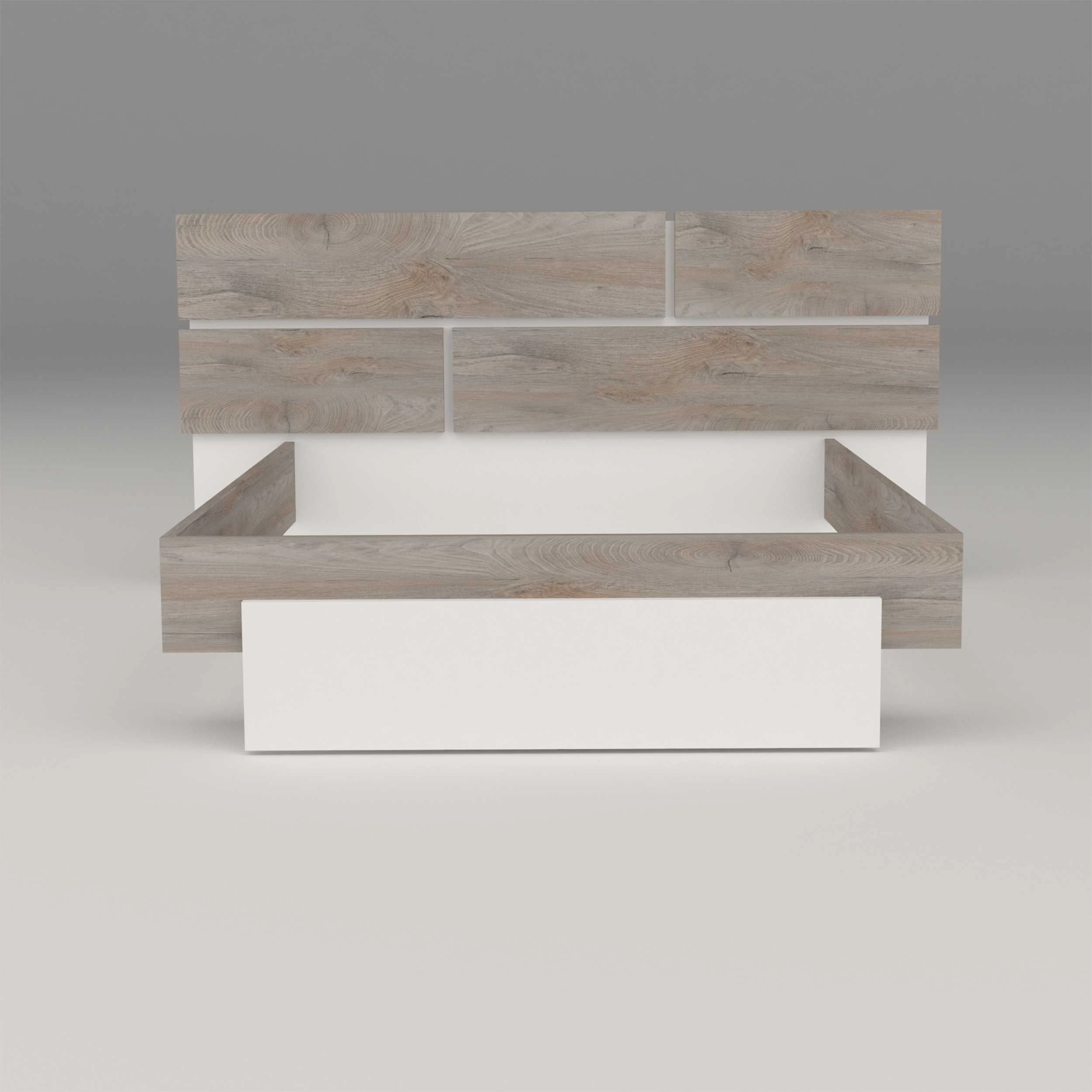 Tweepersoonsbed Paxton 140x190 - Grijze Eik 5 Tweepersoonsbed Paxton 140x190 - Grijze Eik - Afbeelding 3