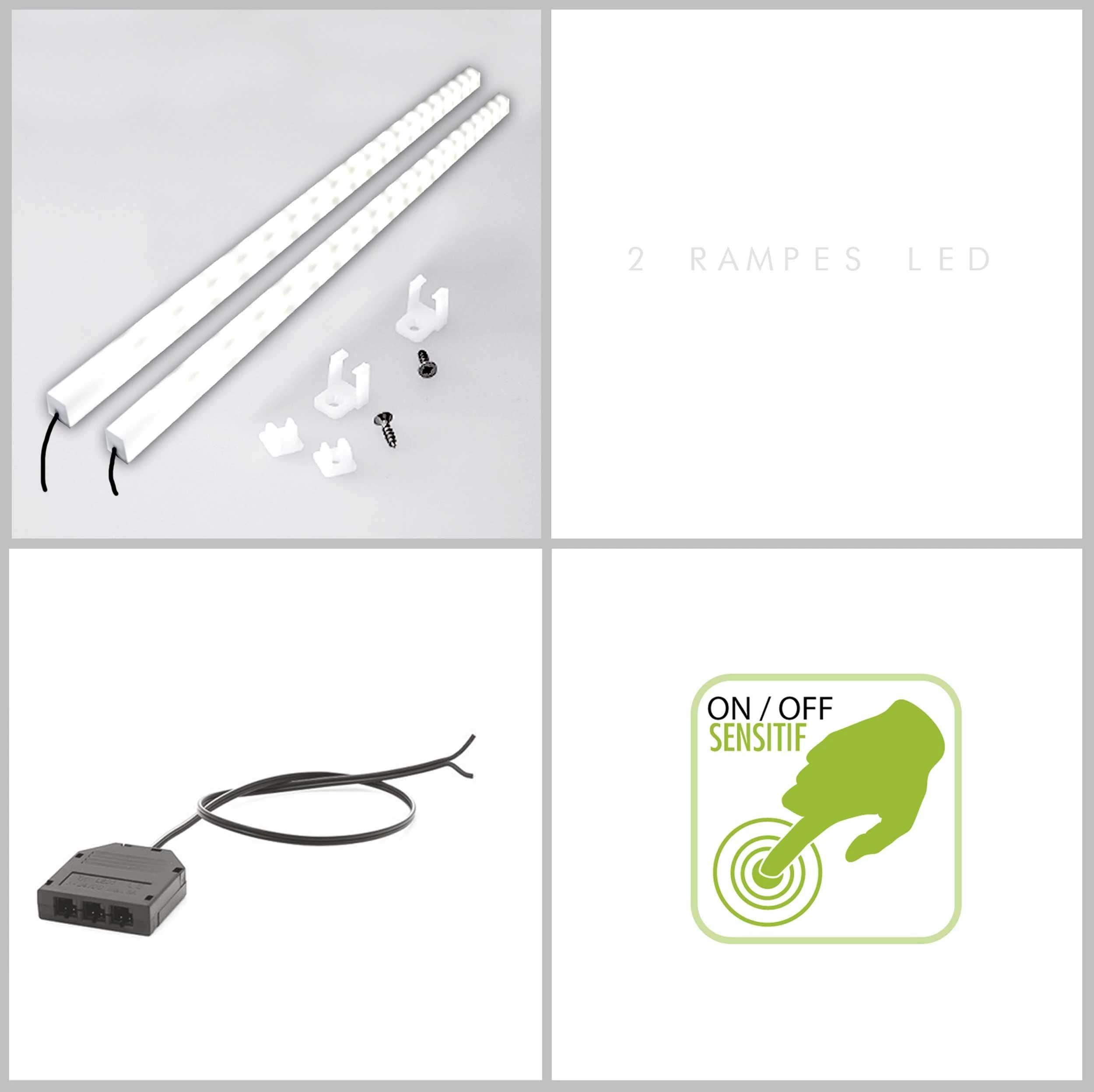 LED Verlichting Paxton Voor Tweepersoonsbed - Grijze Eik 3 LED Verlichting Paxton Voor Tweepersoonsbed - Grijze Eik