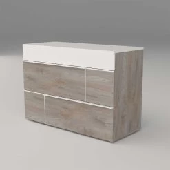 Commode Paxton 120cm 3 Lades - Grijze Eik -Collectie Slaapkamermeubels 3102000108643 P PRADO 4381 COMMODE 3T N22 18CD1403 b502