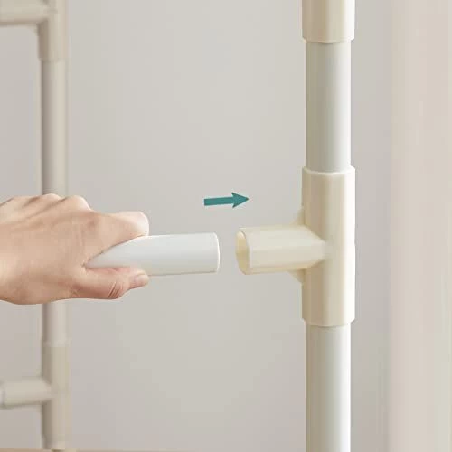 Songmics Metalen Kledingstandaard: Belastbaar Tot 70 Kg, Eenvoudige Montage, 2 Planken, 2 Hangstangen 4 Songmics Metalen Kledingstandaard: Belastbaar Tot 70 Kg, Eenvoudige Montage, 2 Planken, 2 Hangstangen - Afbeelding 2