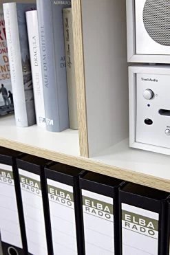 Boekenkast Ousmane 120cm Met 4 Opbergvakken - Wit/eik -Collectie Slaapkamermeubels 3268 221 det kante a 0b86