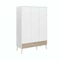 Kledingkast Hardy 135cm Met 3 Deuren - Wit/eik -Collectie Slaapkamermeubels 3500 AR3P C 8253