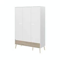 Kledingkast Hardy 135cm Met 3 Deuren - Wit/eik -Collectie Slaapkamermeubels 3500 AR3P D 3891
