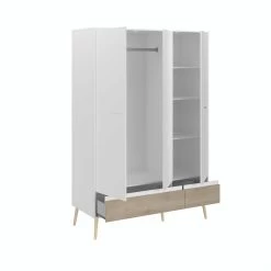 Kledingkast Hardy 135cm Met 3 Deuren - Wit/eik -Collectie Slaapkamermeubels 3500 AR3P OUV C 9073