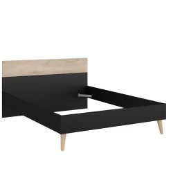 Tweepersoonsbed Hardy 160x200 - Zwart/eik -Collectie Slaapkamermeubels 3501 L140 C a08b