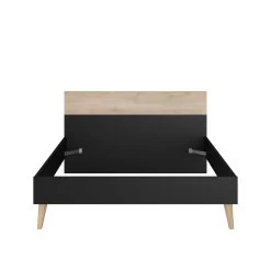 Tweepersoonsbed Hardy 160x200 - Zwart/eik -Collectie Slaapkamermeubels 3501 L140 F f396