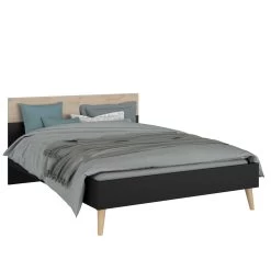 Tweepersoonsbed Hardy 160x200 - Zwart/eik -Collectie Slaapkamermeubels 3501 L140 STYLE COUETTE C 3002