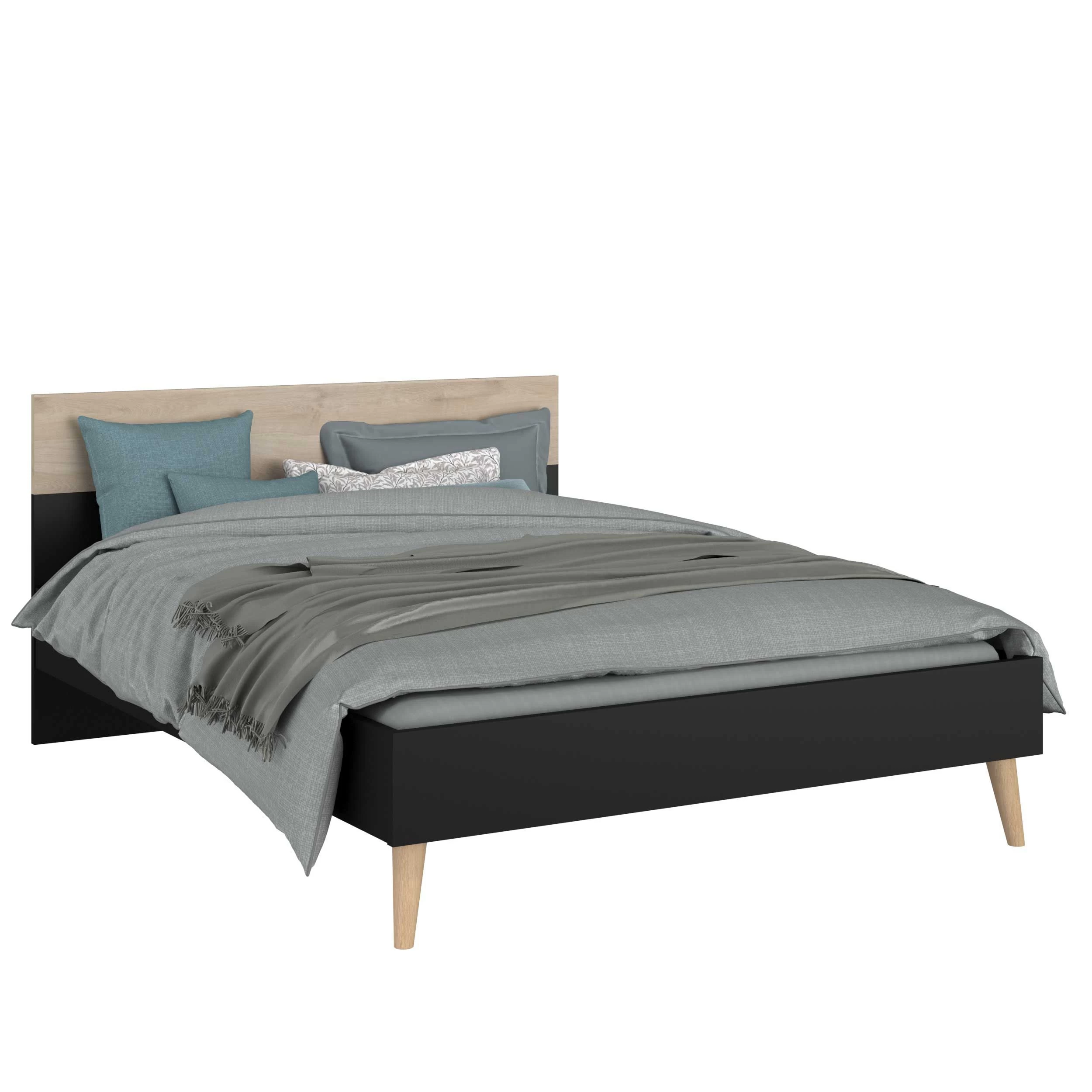 Tweepersoonsbed Hardy 140x200 - Zwart/eik 16 Tweepersoonsbed Hardy 140x200 - Zwart/eik - Afbeelding 14