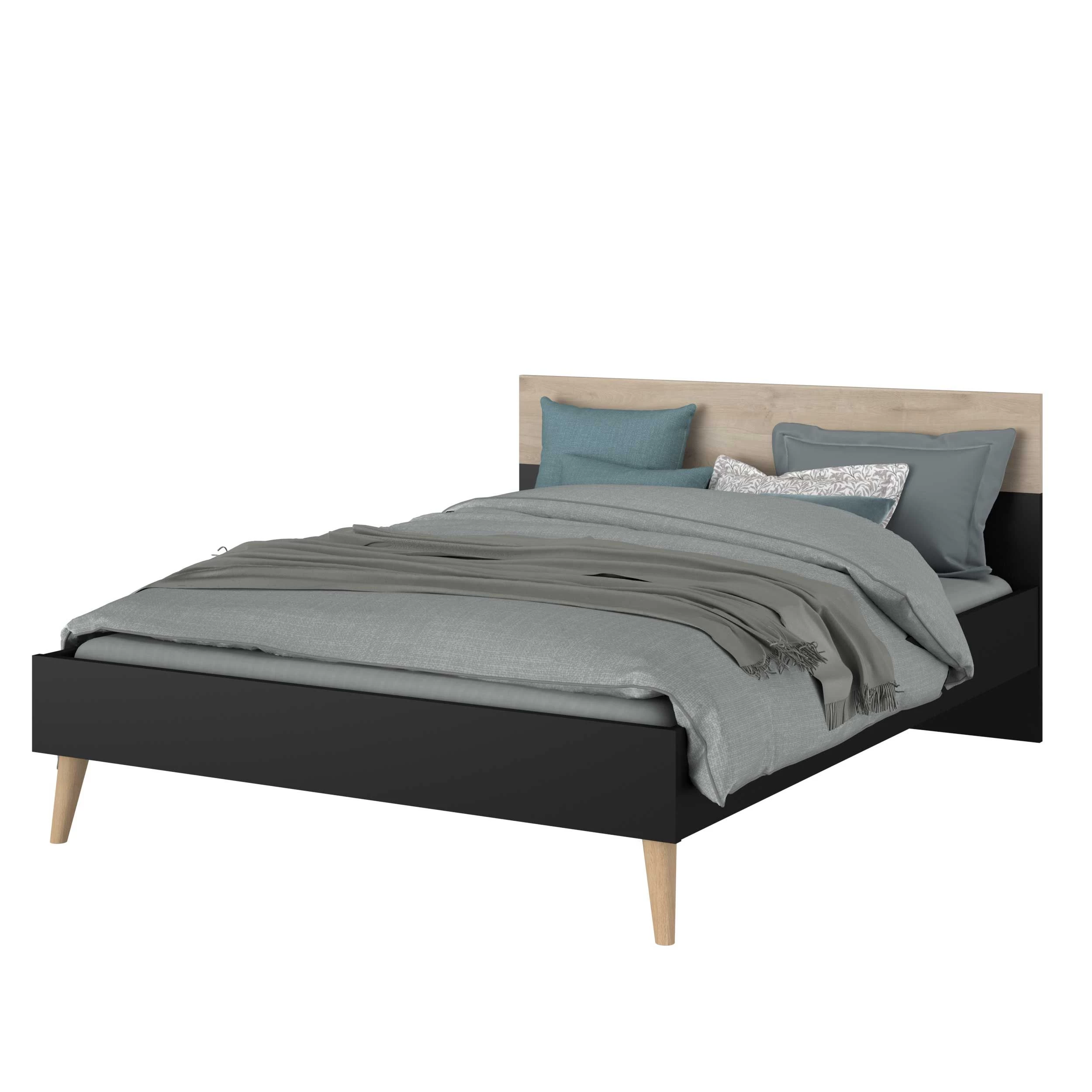 Tweepersoonsbed Hardy 140x200 - Zwart/eik 14 Tweepersoonsbed Hardy 140x200 - Zwart/eik - Afbeelding 12