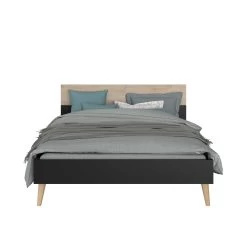 Tweepersoonsbed Hardy 160x200 - Zwart/eik -Collectie Slaapkamermeubels 3501 L140 STYLE COUETTE F bf22